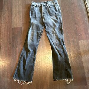 Mother Hustler Ankle  Fray 27 Faded Black